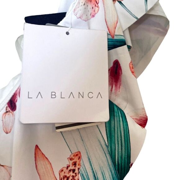 LA Blanca Womens Off Shoulder Ruffle One Piece Swimsuit - Picture 9 of 14